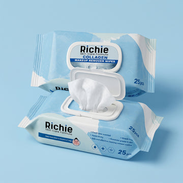 Richie Collagen Makeup Remover Wipes (25 Pcs)